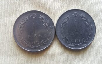 1972 Yılı Satılık 2 Adet Metal 1 Lira
