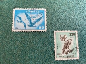 1967 basım, kuş figürlü satılık pullar