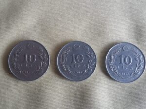 1985 Yılı 3 adet Alüminyum 10 Lira