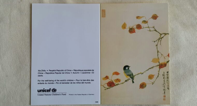 Unicef Kutlama Kartı ve Zarfı ( Xie zhiliu )