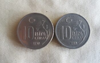 1997 Yılı Metal 2 adet 10.000 Çil Lira