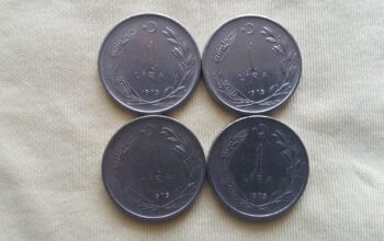 1975 Yılı Satılık 4 Adet Metal 1 Lira